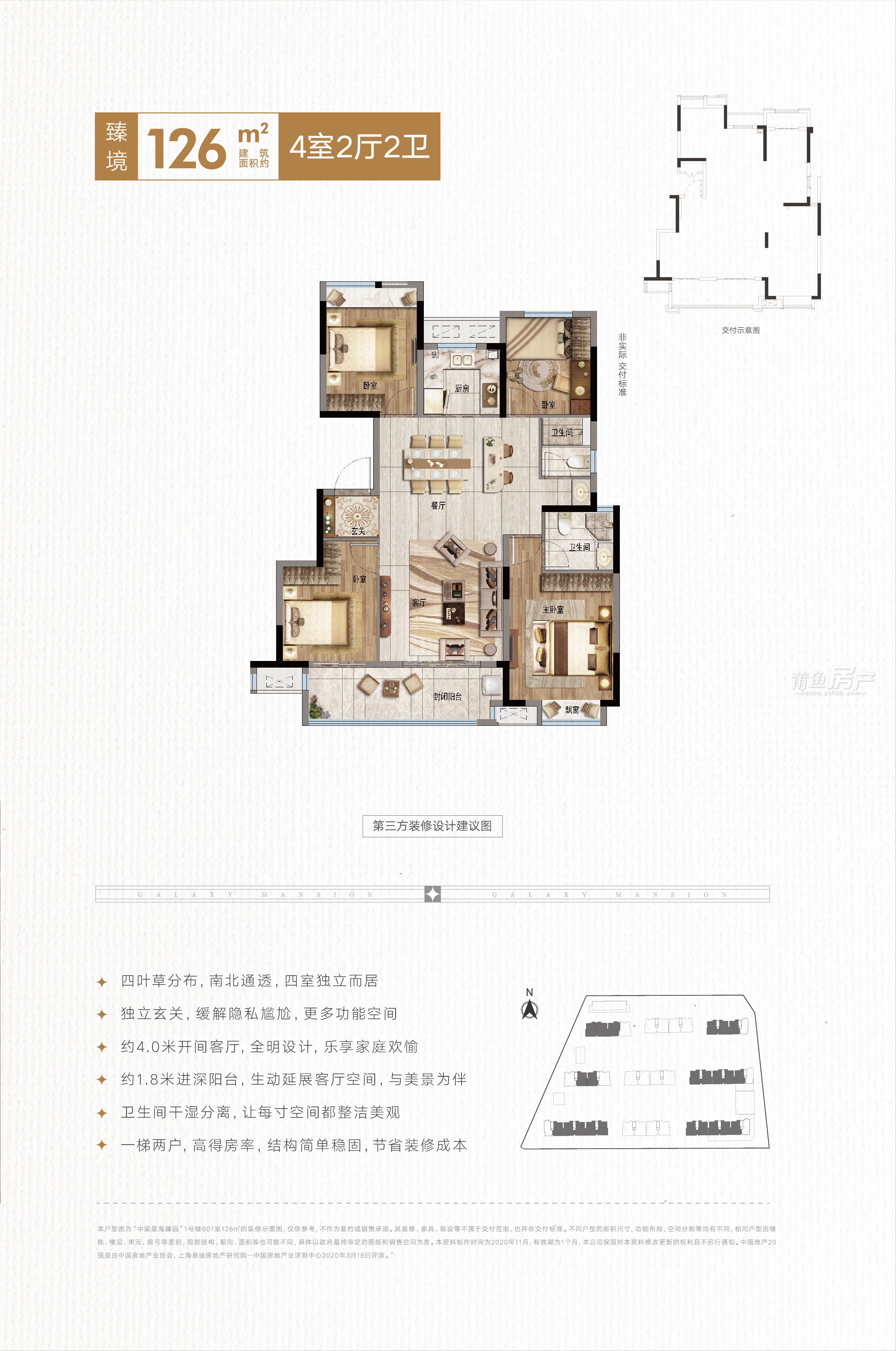 1#建筑面积约126㎡4厅2房2卫